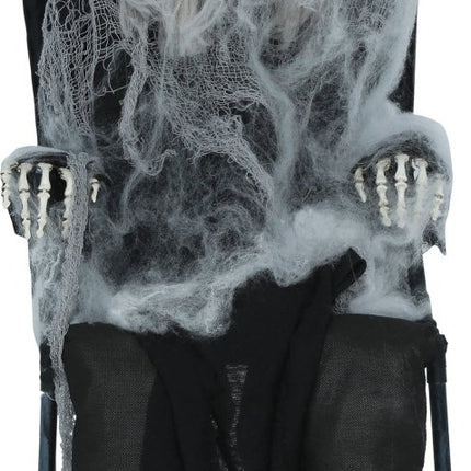 Halloween Skelet Op Stoel Met Licht, Geluid En Beweging 1,05m van Fiestas Guirca koop je bij Partywinkel