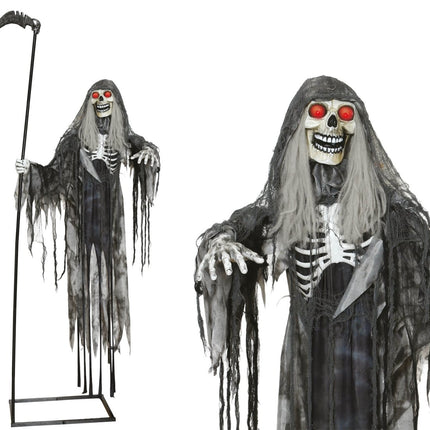 Halloween Skelet Vliegend Met Licht, Geluid En Beweging 2,05m van Fiestas Guirca koop je bij Partywinkel