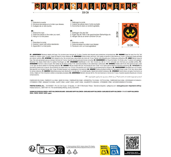Halloween Slinger 3m van Fiestas Guirca koop je bij Partywinkel