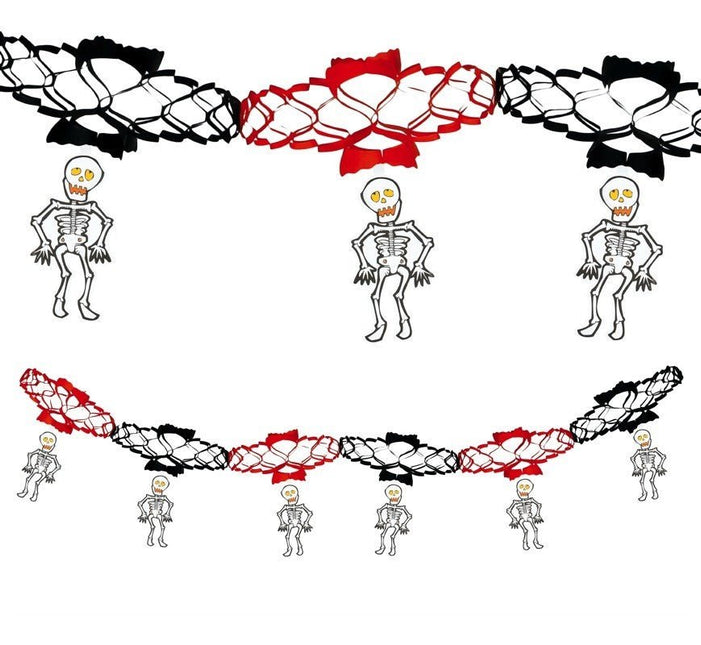 Halloween Slinger Skelet Onderhangers 2m van Fiestas Guirca koop je bij Partywinkel