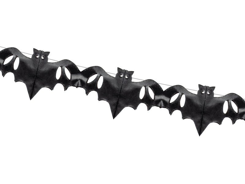Halloween Slinger Vleermuis Zwart 4m van Partydeco koop je bij Partywinkel