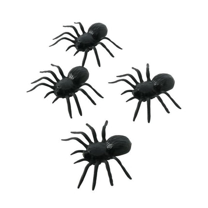 Halloween Spinnen Set 10cm 4 delig van Fiestas Guirca koop je bij Partywinkel