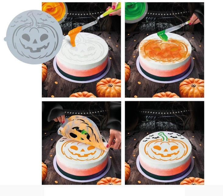 Halloween Taartsjabloon Pompoen 25cm van Fiestas Guirca koop je bij Partywinkel
