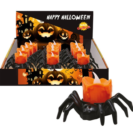 Halloween Tafeldecoratie Spin Met Kaars 6cm van Fiestas Guirca koop je bij Partywinkel