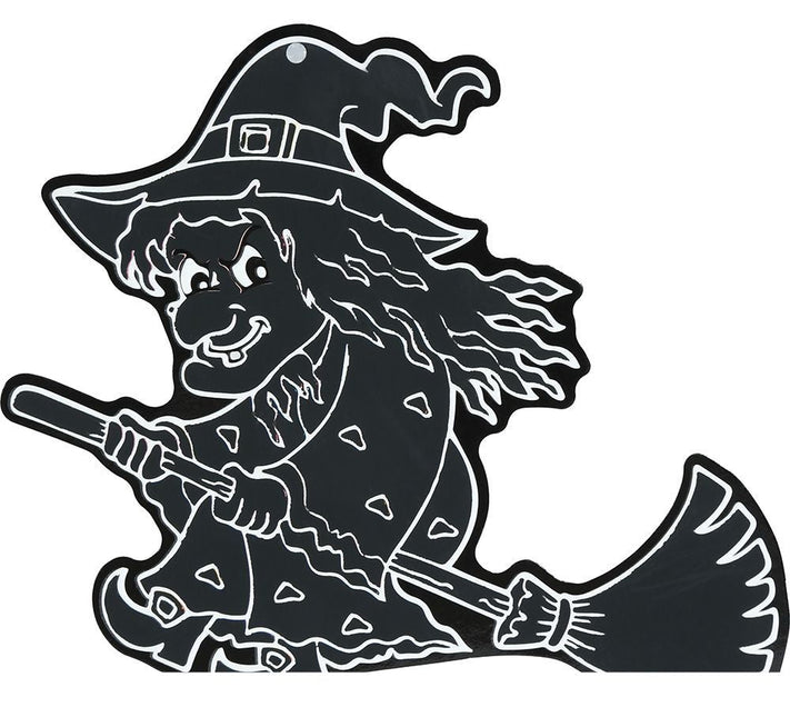 Halloween Tafeldecoratie Zwart Heksen Silhouetten 14cm 6st van Fiestas Guirca koop je bij Partywinkel