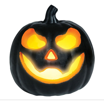 Halloween Tafeldecoratie Zwart Pompoen Met Licht 16cm van Fiestas Guirca koop je bij Partywinkel