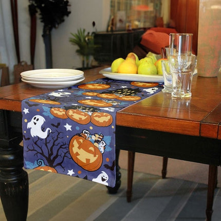 Halloween Tafelloper Pompoenen En Spoken 2,75m van Fiestas Guirca koop je bij Partywinkel