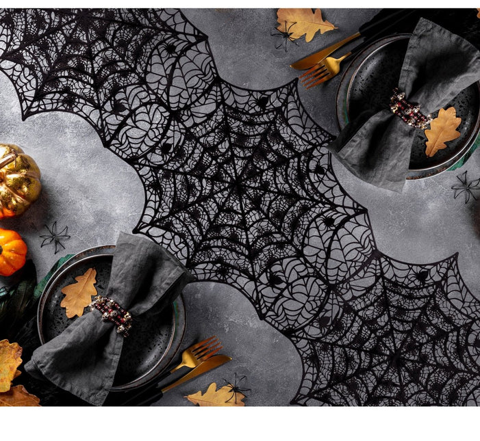 Halloween Tafelloper Spinnenweb 1,36m van Fiestas Guirca koop je bij Partywinkel