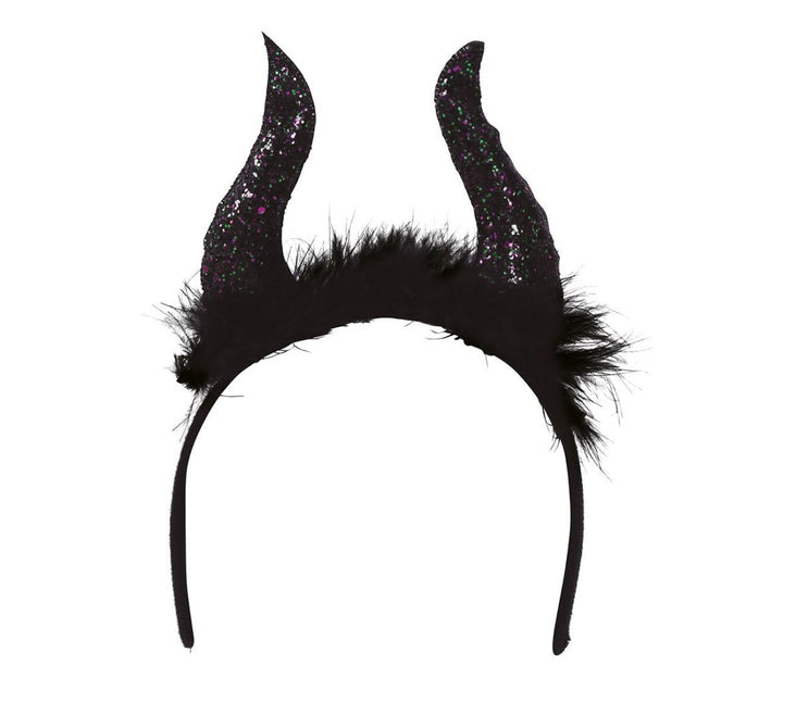 Halloween Tiara Glitter Hoorns van Fiestas Guirca koop je bij Partywinkel