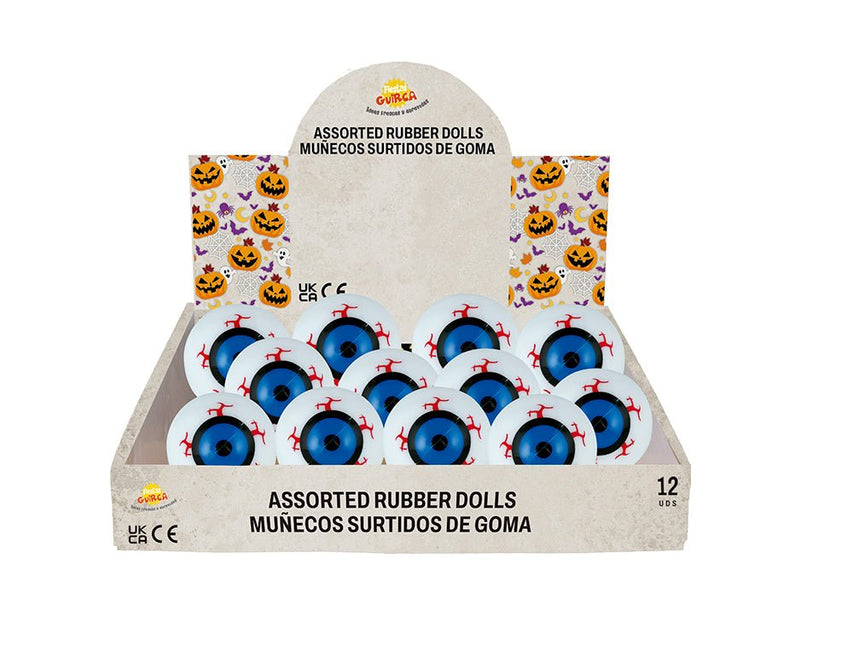 Halloween Uitdeelcadeautjes Stuiterbal Oogbol 5,5cm 12st van Fiestas Guirca koop je bij Partywinkel