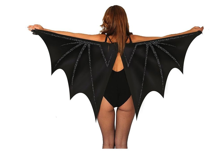 Halloween Vleugels Zwart Vleermuis 1,7m van Fiestas Guirca koop je bij Partywinkel