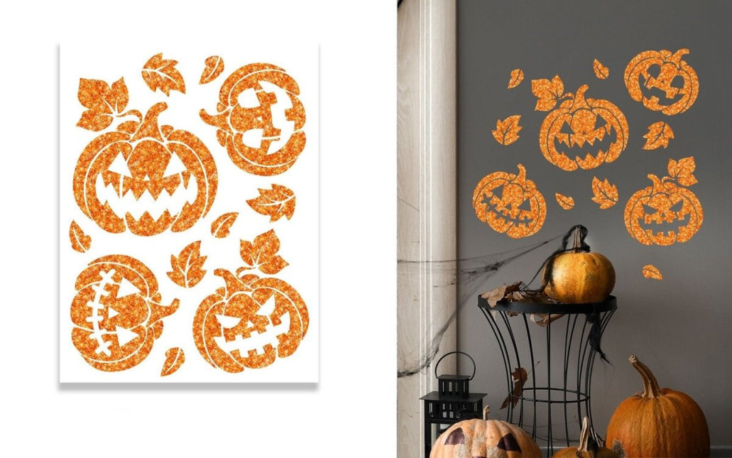 Halloween Muursticker Pompoenen 11 delig van Fiestas Guirca koop je bij Partywinkel
