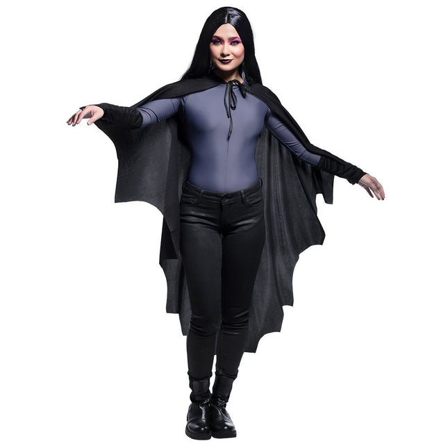 Halloween Zwarte Cape Vleermuis 120cm van Boland koop je bij Partywinkel