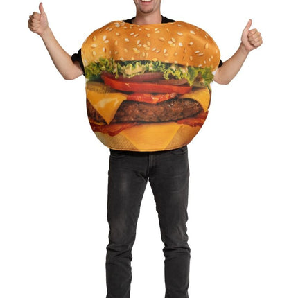 Hamburger - One Size van Partychimp koop je bij Partywinkel