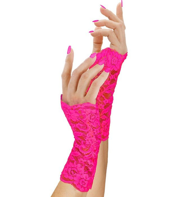 Handschoenen Neon Roze Kant van Widmann koop je bij Partywinkel