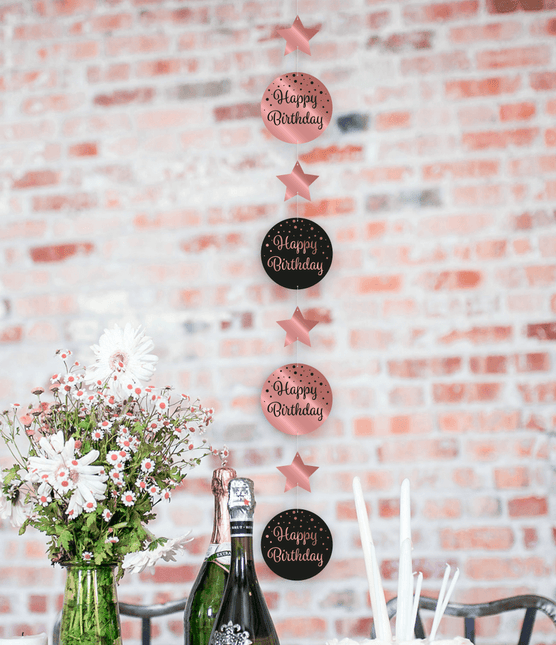 Hangdecoratie 16 Jaar Roze Zwart 20,5cm van Paper Dreams koop je bij Partywinkel