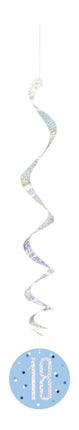 Hangdecoratie 18 Jaar Blauw 81cm 6st van Unique koop je bij Partywinkel