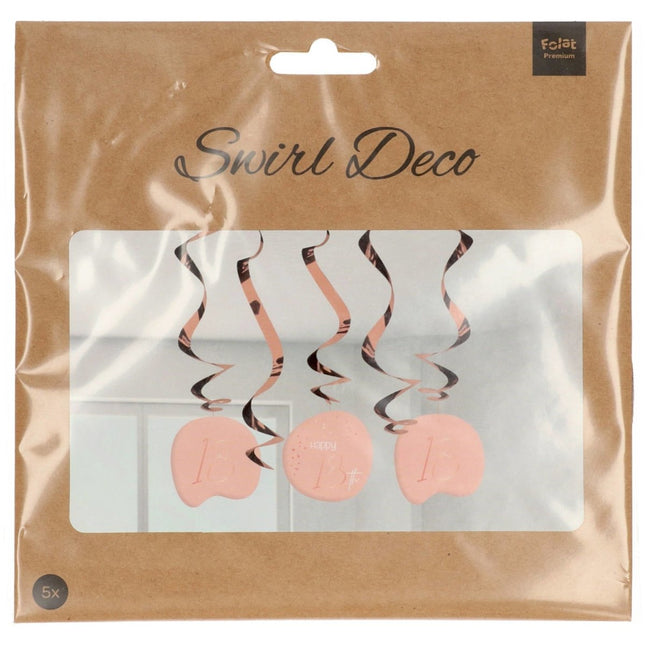 Hangdecoratie 18 Jaar Rose Goud 75cm 5st van Folat koop je bij Partywinkel