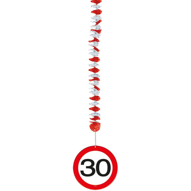 Hangdecoratie 30 Jaar Verkeersbord 75cm 3st van Folat koop je bij Partywinkel