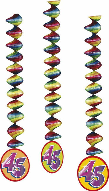 Hangdecoratie 45 Jaar Versiering 75cm 3st van Haza Witbaard koop je bij Partywinkel