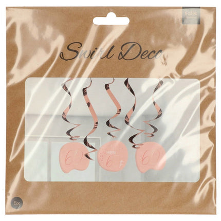 Hangdecoratie 60 Jaar Rose Goud 75cm 5st van Folat koop je bij Partywinkel