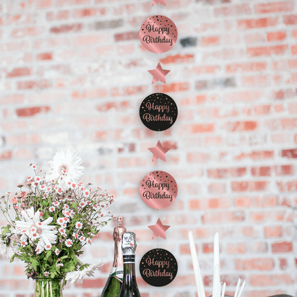 Hangdecoratie 65 Jaar Roze Zwart 20,5cm van Paper Dreams koop je bij Partywinkel