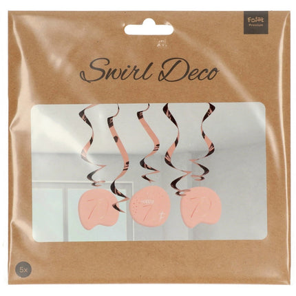 Hangdecoratie 70 Jaar Rose Goud 75cm 5st van Folat koop je bij Partywinkel