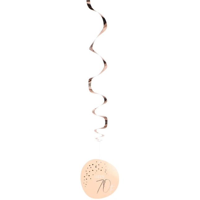 Hangdecoratie 70 Jaar Rose Goud 75cm 5st van Folat koop je bij Partywinkel