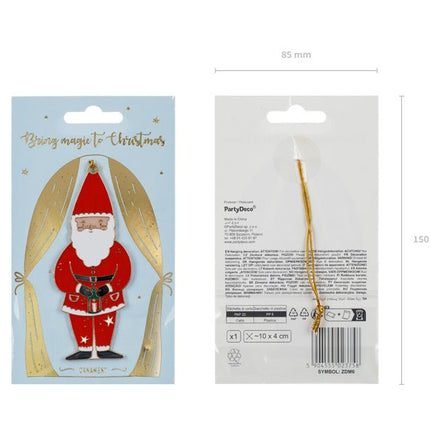 Hangdecoratie Kerstman 10cm van Partydeco koop je bij Partywinkel