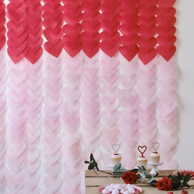 Hangdecoratie Ombre Hartjes 13cm van Ginger Ray koop je bij Partywinkel