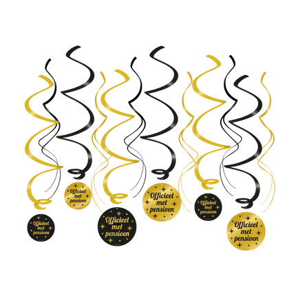 Hangdecoratie Pensioen 14cm 12st van Paper Dreams koop je bij Partywinkel