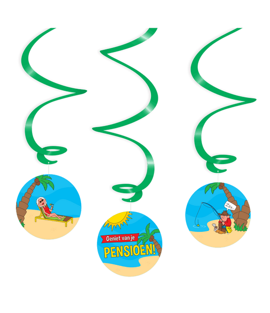 Hangdecoratie Pensioen 14cm 3st van Paper Dreams koop je bij Partywinkel