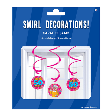 Hangdecoratie Sarah 14cm 3st van Paper Dreams koop je bij Partywinkel