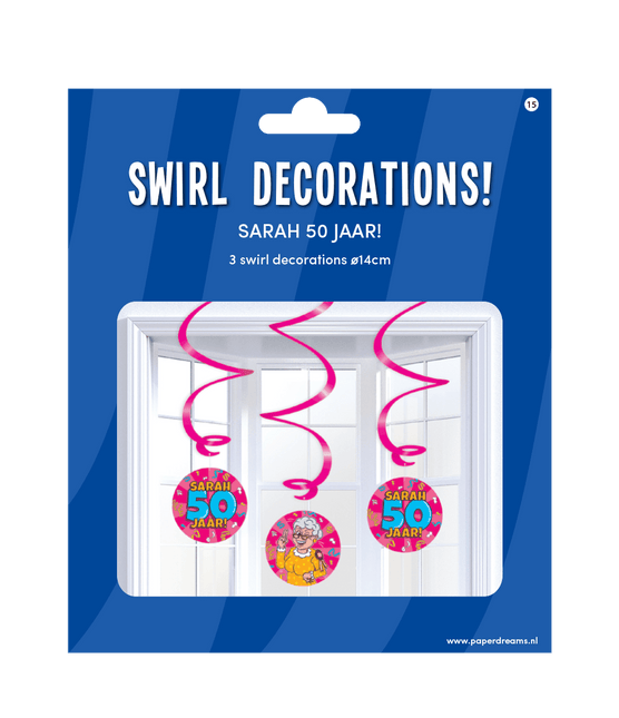 Hangdecoratie Sarah 14cm 3st van Paper Dreams koop je bij Partywinkel