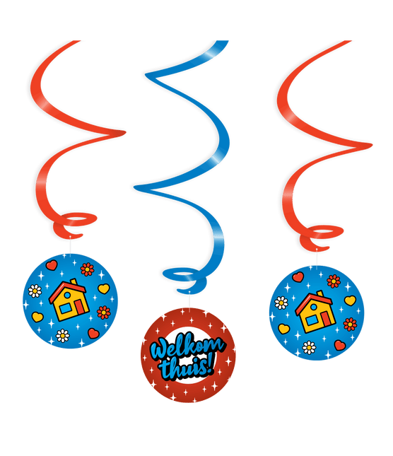 Hangdecoratie Welkom Thuis 14cm 3st van Paper Dreams koop je bij Partywinkel