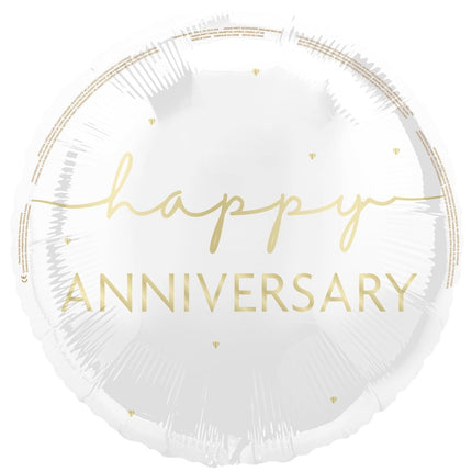 Happy Anniversary Helium Ballon Leeg 45cm van Unique koop je bij Partywinkel