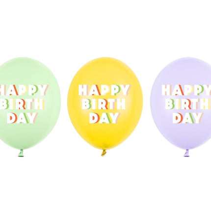 Happy Birthday Ballonnen 30cm 50st van Partydeco koop je bij Partywinkel