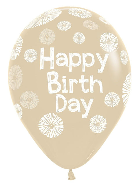 Happy Birthday Ballonnen Bloemen 30cm 25st van Sempertex koop je bij Partywinkel