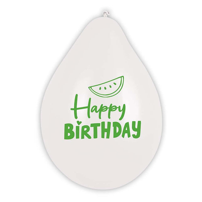 Happy Birthday Ballonnen Fruit Dubbelzijdig 25cm 6st van Boland koop je bij Partywinkel