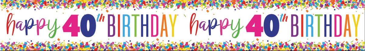 Happy Birthday Banner 40 Jaar 2,74m van Unique koop je bij Partywinkel
