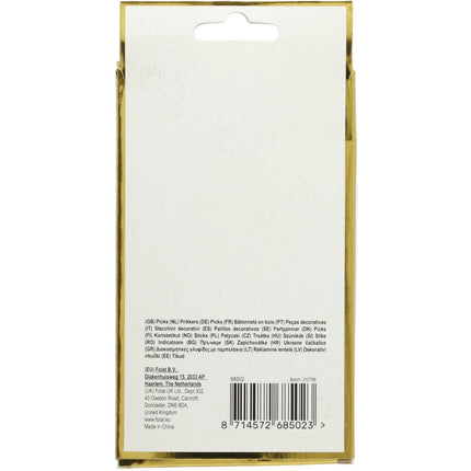 Happy Birthday Cocktailprikkers Golden Dusk 12cm 12st van Folat koop je bij Partywinkel