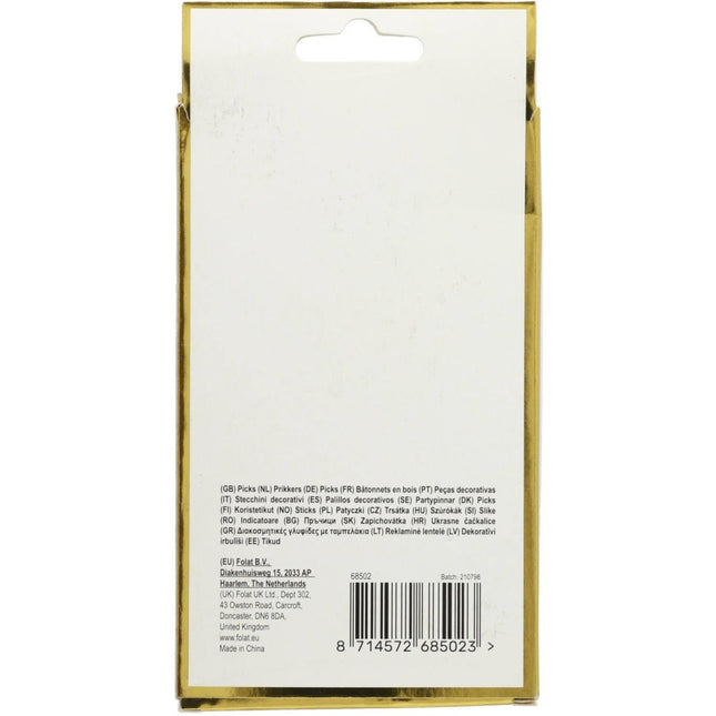 Happy Birthday Cocktailprikkers Golden Dusk 12cm 12st van Folat koop je bij Partywinkel