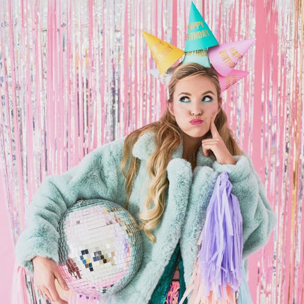 Happy Birthday Feesthoedjes 16cm 6st van Partydeco koop je bij Partywinkel