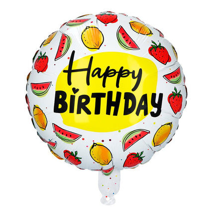 Happy Birthday Helium Ballon Fruit Dubbelzijdig 45cm van Boland koop je bij Partywinkel