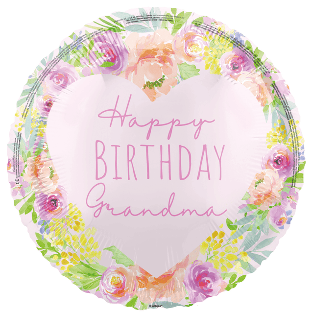 Happy Birthday Helium Ballon Leeg Grandma 45cm van Unique koop je bij Partywinkel