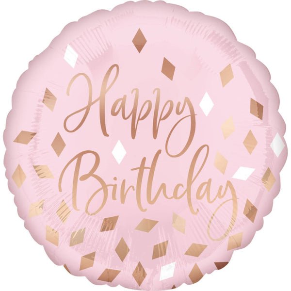 Happy Birthday Helium Ballon Lichtroze Leeg 43cm van Riethmueller koop je bij Partywinkel