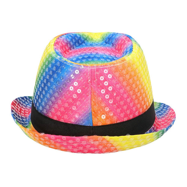 Happy Birthday Hoed Regenboog Pailletten van Boland koop je bij Partywinkel