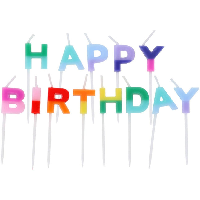 Happy Birthday Kaars 6cm 13st van Folat koop je bij Partywinkel
