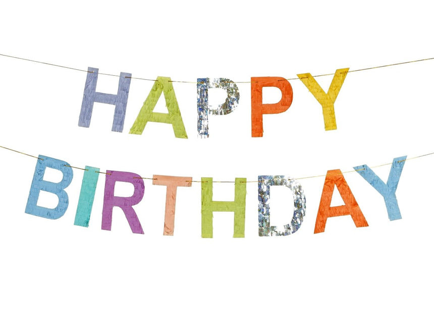 Happy Birthday Letterslinger Gekleurd 2,2m van Partydeco koop je bij Partywinkel