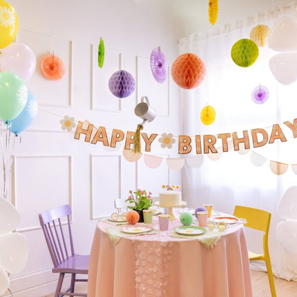 Happy Birthday Letterslinger Goud Roze 2m van Partydeco koop je bij Partywinkel